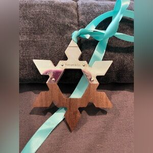 Like NEW Tiffany & Co Sterling Silver Wood star ornament